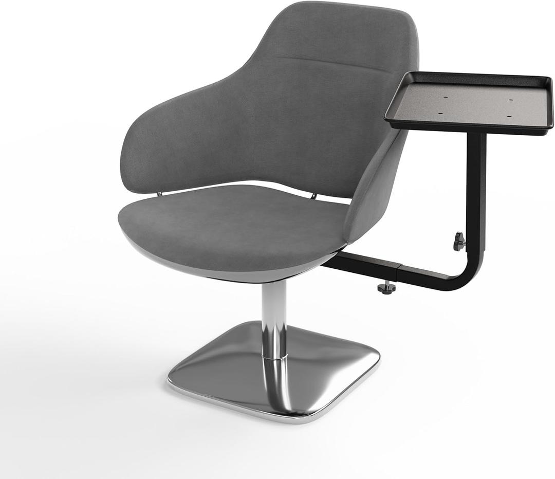 Salon Tray for Hairstylist: Steel Barber Tray Attaches to Chair, Rotating, Adjustable for Spa Salon Hairdressing Tools