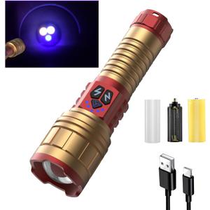 3 in 1 Rechargeable Flashlight True 5000 Lumens Outdoor Strong Cob Light, 5000mAh Zoomable Beam LED Flash Light with Magnet Power Failure Emergency Survival Kits Snowstorm (6 in 1)