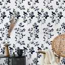Heroad Peel & Stick Wallpaper - Floral Navy Blue Removable Boho Contact Paper for Cabinets & Bathroom - Waterproof Self-Adhesive Vinyl Roll 17.3''x196''