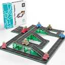 Learn & Grow Magnetic Tiles Road Expansion Pack - 40PCs Road Toppers Set for Cars, STEM Learning & Building Toy - Magnetic Tile Accessories for Kids 3+, Toddler - Add Car Roads to Any Magnet Tiles Set