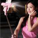 Selfie Stick Tripod,MQOUNY Extendable Selfie Stick Tripod with Dual LED Ring Light with Detachable Wireless Remote and Tripod Stand Compatible with iPhone, Samsung Galaxy and Smartphone (Black)