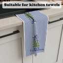 Chinoiserie Christmas Kitchen Towels,Blue Stripes Bow Coquette Christmas Tree Dish Towels,Blue Christmas Hand Towels for Kitchen Bathroom,Grandmillennial Decor,16x24 Inches Set of 2