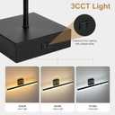 Black Bathroom Vanity Light Fixtures Over Mirror 25.6inch, Dimmable 3CCT 12W LED Bathroom Light Fixture, Modern Vanity Wall Lighting for Bedroom, Dressing Room, Cloak Room