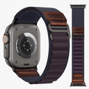 MRAIN-H Alpine Loop with Leather Design Compatible with Apple Watch Bands Ultra 3 2 1 (49mm) & Series 11 10 9 8 7 6 5 4 SE 3 2 1 (46mm 45mm 44mm), Soft Stretchy Nylon Sport Band for iWatch Men Women indigo