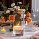 UPBUD 12pcs Glass Cylinder Vases for Centerpieces | 8 Inch Clear Flower Vase for Wedding Decorations, Floating Candle vases for Dinner Table, Bridal Shower, Office Home Dcor