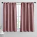 RYB HOME Blackout Curtains for Bedroom - Thermal Insulating Privacy Window Curtains for Kids Nursey Dining Bathroom Home Office Decor, Width 42 x Length 45 inches, Dusty Rose, 2 Panels
