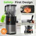 Godspeeds Juicer Machines with 5.8" Large Feed Chute, Slow Masticating Cold Press Juicer for Whole Fruits & Vegetables, Easy to Clean Design, High Juice Yield Home Juicer for Daily Wellness