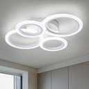 Modern LED Ceiling Light, 4 Rings Flush Mount Ceiling Lighting Fixtures, White LED Ceiling Lamp for Kitchen, Bedroom, Living Room, Laundry Room, 4000K