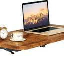 IBUYKE Wall Mounted Folding Table, Floating Wall Desk for Small Spaces, Fold Down Laundry Shelf with Heavy-Duty Brackets, Wall Table for Home Office/Bar/Kitchen/Dining, Rustic Brown UTVT005H