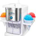 Nostalgia SnowPro Electric Shaved Ice & Snow Cone Maker 64-Ounce Ice Shaving Capacity, 4 Reusable Cones, Side Shelves, and Scoop Included