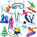 Skiing Hanging Swirls Snowboard Party Hanging Decoration Winter Ski Ceiling Streamer Skiing Themed Birthday Party Decoration for Sport Skier Baby Shower Supplies