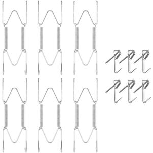 Bilillo 6 Pieces Invisible Heavy Duty Plate Holders, Stainless Steel Plate Hangers for The Wall, Plate Hangers for Display with Wall Hooks, Suitable for 6-8 inch Decorative Plates and Arts (Silver)