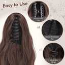 FESHFEN Ponytail Extensions, Long Claw Clip in Ponytail Hairpiece Synthetic Pony Tails Hair Piece Natural Wavy Hairpieces for Women, 20 inch Chocolate Brown