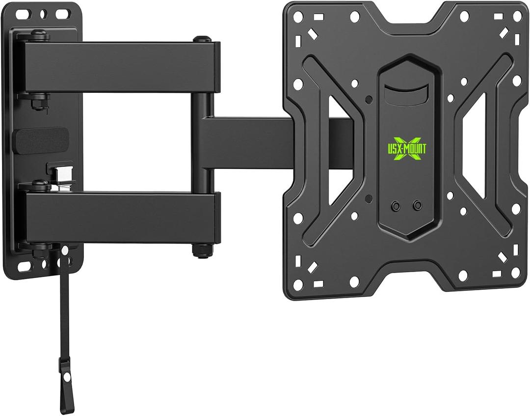 USX MOUNT UL Listed RV TV Mount for Most 17-43inch TV - Lockable Full Motion RV TV Wall Mount for Camper, Trailer, Motorhome - Swivel Tilt Bracket for Truck Boat, 44 lbs Capacity, VESA 200mm