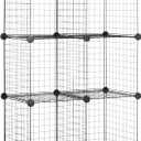 Amazon Basics 6 Storage Shelves with 6 Cube Wire Grid, Stackable Cubes, Black, 14" D x 14" W x 14" H