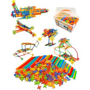 600PCS STEM Building Toys, Straw Constructor Toys Up Grade Engineering Building Sets for Kids Develops Motor Skills and Logic Thinking, Fun Educational Toy Great for Gift