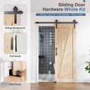EaseLife 5.5FT Sliding Barn Door Hardware Track Kit & Handle,Big Industrial Spoke Wheel Pulley,Wall Mount,Slide Smoothly Quietly,Easy Install,Black,66" Track Fit for 29-31" Wide Opening (No Door)