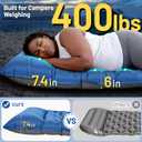 Camping Sleeping Pad, Extra Thick 6 Inch Camping Mat with Pillow Built-in Foot Pump Ultralight Inflatable Sleeping Pads Compact for Hiking Backpacking Camping Traveling Tent, Portable Sleeping Mat