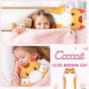 Long Cat Plush Body Pillow  Cute Brown Cat Plushies Soft Stuffed Animal, Extra-Long Cuddle Pillow, Gift for Kids & Girls 20" (19.6 inches)