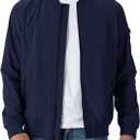 Rdruko Men's Lightweight Bomber Jacket Causal Fashion Stylish Windbreaker Light Jacket (4X-Large, 01 Navy)