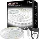 Dalattin White LED Strip Lights, 20ft Dimmable Super Bright 24V Led Tape Light 6500K 360 LEDs Lights for Bedrooms, Mirror, Kitchen, Home Decoration Daylight White