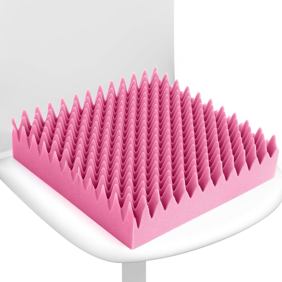 Geiserailie 1 Pcs Egg Foam Pad Egg Chair Cushion to Relieve Back Foam Seat Cushion Chair Accessories Pad for Office Recliner Wheelchair Home Car (Pink)