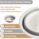Collapsible Washing Bowl  Space-Saving, Durable & Portable, Round Wash Basin for Home, Outdoors, and Travel Use