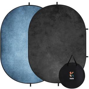 Kate 5x6.5ft Blue Collapsible Backdrop Grey Photography Backdrops Gray Collapsible Backdrops