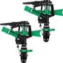 1/2 Inch Plastic Impact Sprinklers Adjustable 0 Degree to 360 Degree Pattern Plastic Sprinkler Head for Garden Watering Supplies (2 Pieces)