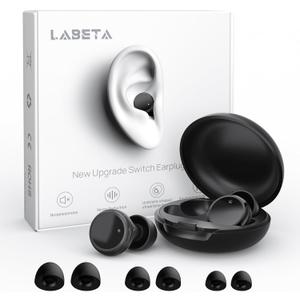 Switchable Concert Ear Plugs for Noise Reduction, Multi-Size Silicone Earbuds, 3 Noise Relief Modes for Focus, Study, Work and Travel, Hearing Protection, Reusable Ear Plugs (Comfort Varies by Person)