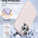 OuXul Designed for iPhone 16 Pro Case,Shockproof Liquid Silicone Protective Phone Case with Soft Anti-Scratch Microfiber Lining Ultra Slim Drop Protection Phone Cover 6.3 inc (Dusty Pink)