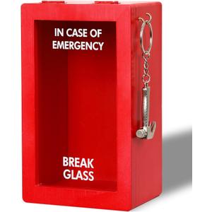 Funny Emergency Box w/Hammer (Large), Break in Case of Emergency Box, Personalized Unique Gifts for Men Women, Office Desk Decor, Random Things, White Elephant Gift for Friend Coworker Family
