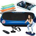 Lifepro Waver Mini Vibration Plate Exercise Machine with Remote & Bands Compact Whole Body Vibrating Plate for Lymphatic Drainage & Muscle Toning Shake Machine with 99 Speed Levels & 10 Presets