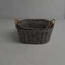 Baskets, Set of 3 for Home, Office, Dorm Room, Living Room, Bedroom, Bathroom, Nursery Storage and Organization (GRAY)Size 11x7inc/14x9/16x11 inch