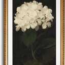 VIYYIEA Gold Framed Large Wall Art Canvas Print Home Decor Vintage Hydrangea Flower Art Room Aesthetic White Hydrangea Oil Painting Prints Bedroom Bathroom Wall Decor Kitchen Office Floral Artwork 24x36in