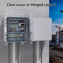 Electrical Junction Box, Ventilated Design, Cable Grommets, Indoor/Outdoor Use with Mounting Panel & Hinged Cover. Waterproof IP 65. (Grey Cover, 13"x13"x5.1")