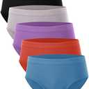 BAMBOO COOL Womens Underwear, Moisture-Wicking Briefs, Soft and Breathable Panties, Mid Waist, 5-Pack XXL