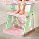 Potty Training Seat, 2 in 1 Potty Training Toilet with Step Stool for Boys Girls, Toddler Toilet Seat with Stabilizer Crossbar, Anti-Slip Pads and Splash Guard, Pink