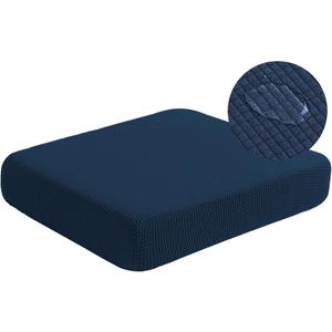 Water Resistant Sofa Cushion Slipcovers, RV Seat Cushion Covers High Stretch Furniture Protector, Washable Covering Coats for Camper (Chair Cushion, Navy)