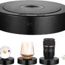 Rotating Display Stand,Spinning Display Stand with Colored Lights,Lighted LED Base for Glass Art with 4 Revolving & 8 Light Modes,Electric & Battery-Operated Platform,5.1x1.2" (Display Stand-A)