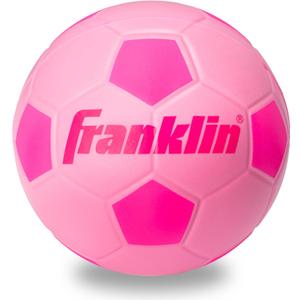 Franklin Sports Kids Foam Soccer Ball - Mini Soft Foam Youth Soccer Ball - Indoor + Outdoor Toy Soccer Ball for Kids - Probrite 6.5" Mini Foam Ball - Soft Backyard + Practice Toy Ball - Pink