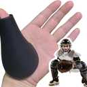Catcher's Thumb Shield Baseball Thumb Guard 2 Size (Adult & Youth) Baseball & Softball Catchers Thumb Protector for Baseball Catcher Gear Training Aid Catcher Accessories Reduce Sting (Kids, Black)