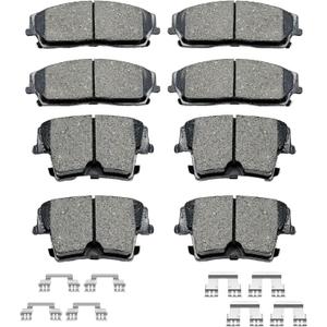 D1056 D1057 Front Rear Ceramic Brake Pads With Clips Fit For 2005-2020 CHRYSLER 300,For 2009-2018 DODGE CHALLENGER,For 2006-2017 DODGE CHARGER,For 2005-2008 DODGE MAGNUM (8 pcs)