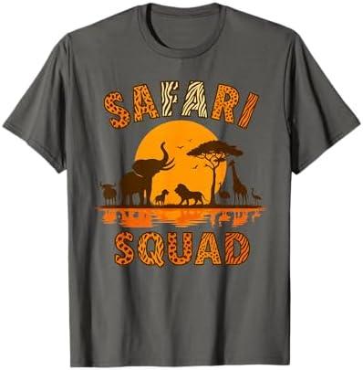 Safari Squad Animal Family Trip Zoo World Kids Boys Girls T-Shirt Size S