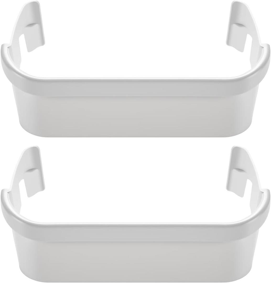 240351601 Refrigerator Freezer Door Bin Side Shelf for Kenmore Frigidaire Refrigerator 240351607 891154 AP2115974 PS430027 AH430027 EAP430027, White (2 Pack)