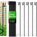 Nuanchu 10 Pcs 49'' Metal Plastic Mesh Fence Post Heavy Duty Safety Barrier Mesh Fence Reusable Temporary Net Stakes for Garden Construction Snow Fencing Animal Barrier Poultry Deer Patio
