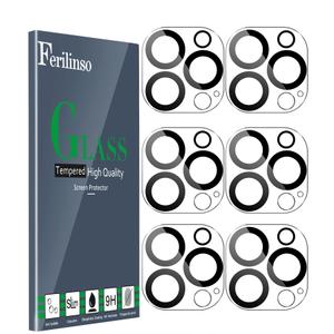 Ferilinso [6 Pack] Camera Lens Protector for iPhone 14 Pro Max iPhone 15 Pro Max iPhone 14 Pro iPhone 15 Pro, Accessories Camera Screen Cover 9H Glass Unbreakable Protection Case Friendly