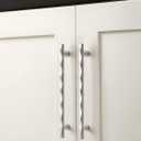 Brushed Nickel Cabinet Pulls 7.56" Hole Center 10 Pack Hammered Silver Cabinet Handles Decorative Kitchen Drawer Dresser Cupboard Bathroom Vanity Cabinet Hardware Rhombus