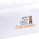 Doberman Gifts for Women - Doberman Themed Gifts for Animal Lovers Zipper Pouch Toiletry Travel Cosmetic Dog Mom Makeup Bag for Mothers Day Birthday Xmas Gift for Women Bestie Friends
