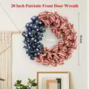 24 Inch Summer Wreath Patriotic for Front Door, 4th July Independence Day Wreath America Patriotic Flag Burlap Farmhouse Decor, Memorial Day Americana Wreaths for Front Door Window Christmas Decor